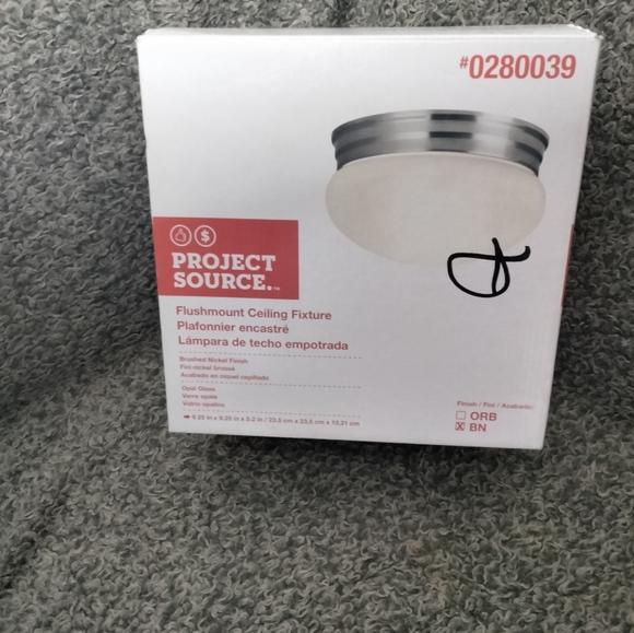 Project Source 9.25-in Brushed Nickel Traditional Flush Mount Light - Picture 3 of 5